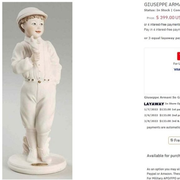 Giuseppe Armani "SO GOOD" Vintage Home/Office Collectible Statue Decor Figurine - Picture 13 of 13